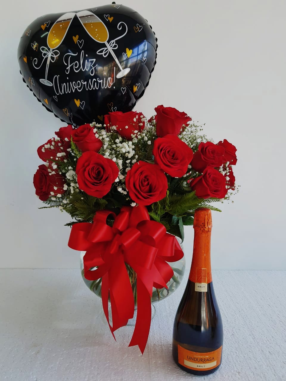 Copa 20 Rosas,  Espumante 750cc y Globo